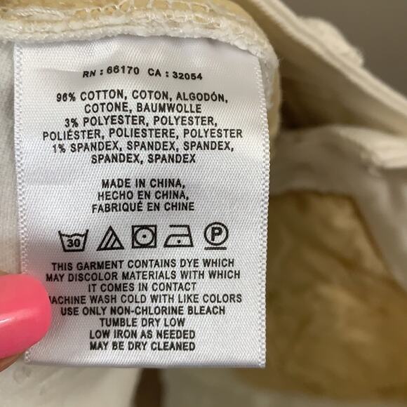 Anthropologie Pilcro Cream Cutoff Jean Shorts - Picture 4 of 6